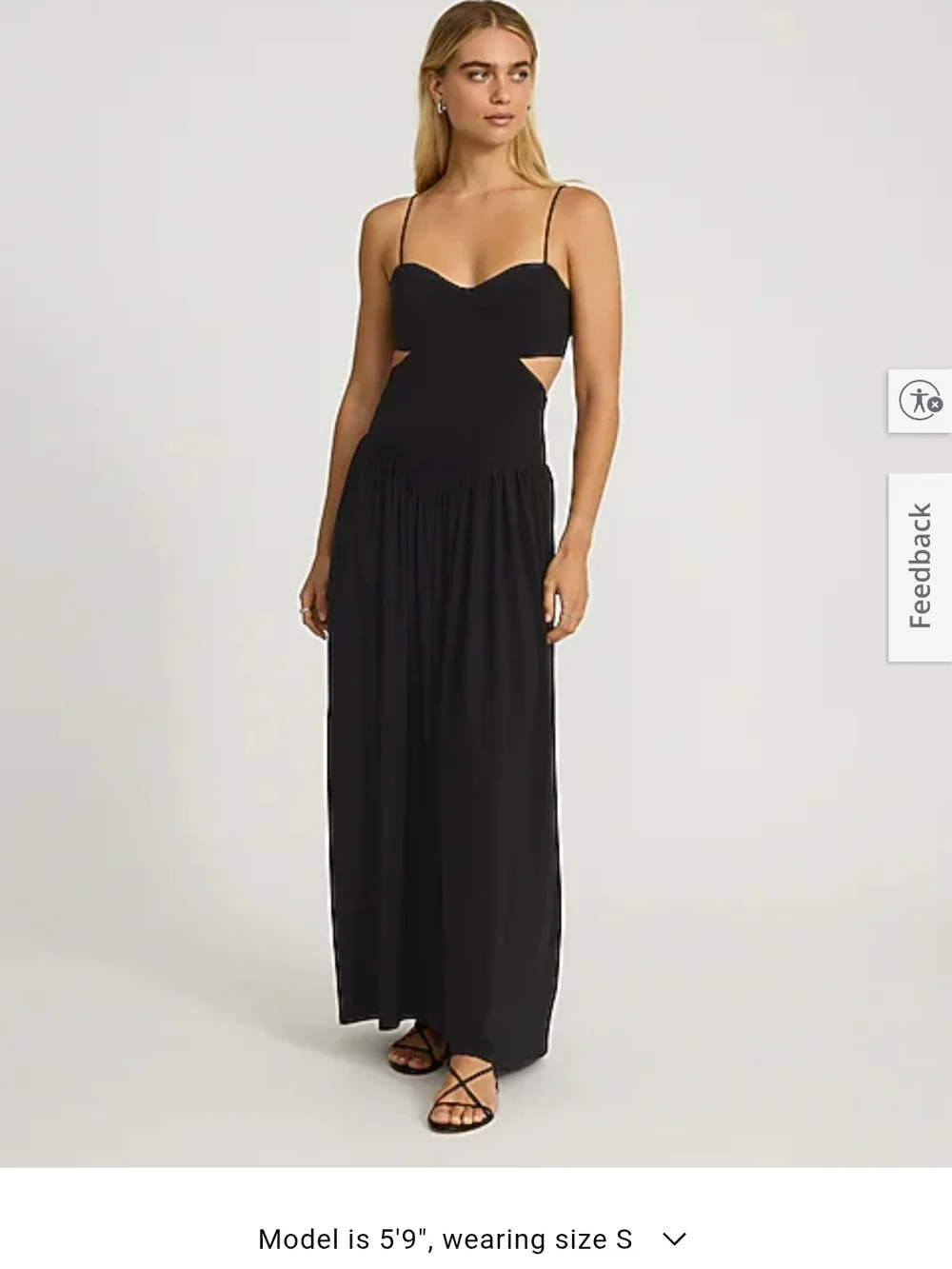Black Maxi Dress With Cut-out. - Picture 2 of 5